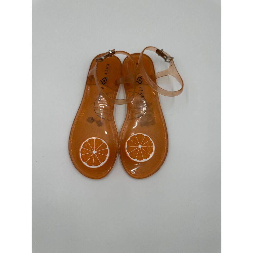 Katy Perry ORANGE Jelly Sandals Sz 8 May Be Scented Sandals w/ Straps EUC/ NWOT - Picture 2 of 9